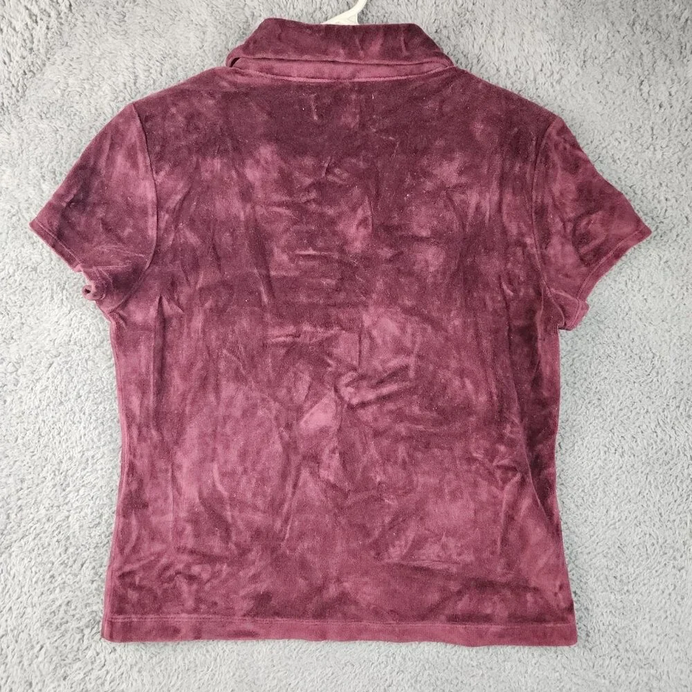 Y2K Abercrombie V-Neck Babydoll Top Medium Velour Romantic Whimsigoth Cap Sleeve